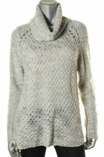 Sanctuary Womens New 129 Knit Cowl Turtleneck Tunic Sweater M Medium 6 8 Gray