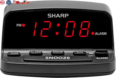 Digital Alarm Clock with Keyboard Style Controls, Battery Back-Up, Easy to Use