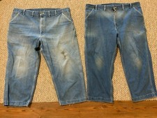 2 total vintage Carhartt men's carpenter Jeans size read  INSEAM 24"  25"
