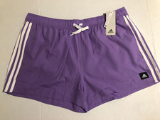 Men's Adidas Sportswear 3 Stripes CLX Swim Shorts VSL Purple HT4372 size XL