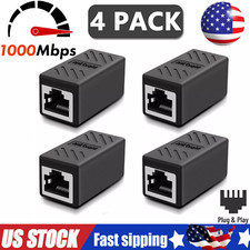 4X RJ45 Inline Coupler Cat7 Cat6 Cat5e Ethernet Network Cable Extender Connector