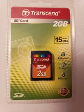 New. Unopened Transcend 2GB SD Memory Card.