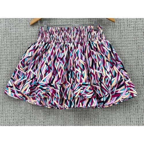 The Odells Anthropologie Mini Skirt Womens S Multicolor Pull On Logan Ruffle