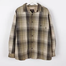 Vintage Woolrich Green Flannel Plaid Fleece Sherpa Lined Jacket Size Large