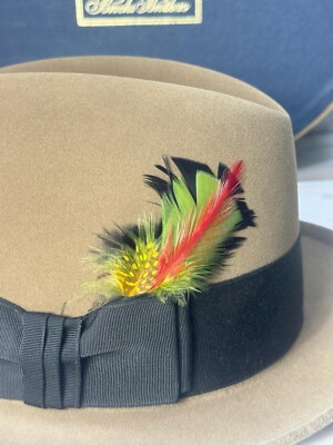 Vintage Brooks Brothers Fedora Hat Size 7 Felt Feather Band  display picture 1