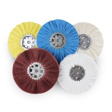 10" Airway Buffing Wheel Combo 5 Pack: Satin-Blue-Yellow-Untreated-Domet, 1 Each