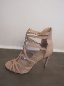 tan caged heels