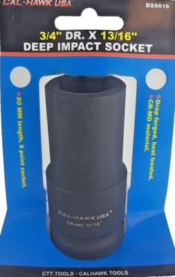 3/4'' DR. X  13/16'' DEEP IMPACT SOCKET 6-POINT Chromium-molybdenum CR-MO MATERIAL