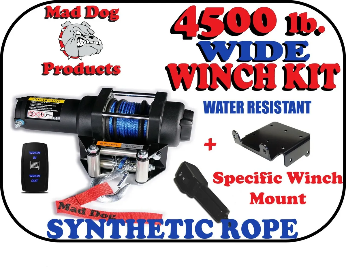 4500 Mad Dog WIDE Synthetic Winch/Mount Kit- 2015-2016 Polaris Ranger 570  XP eBay