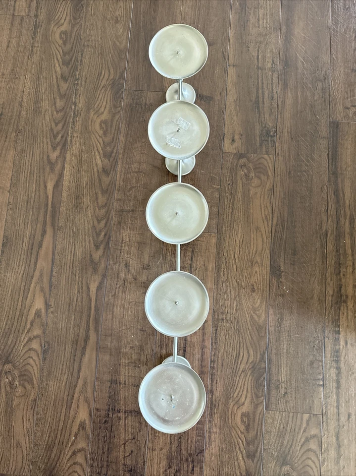 SOPORTE DE VELA DE 5 PILARES DE PELTRE DE GRANERO DE CERÁMICA de colección con bisagras Foto 3 de 4