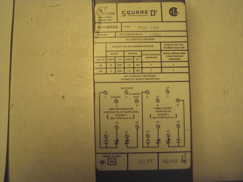 PDH-1AA class 9050 Sq. D solid state timer counter new; 120v 50/60hz relay out - Picture 3 of 4