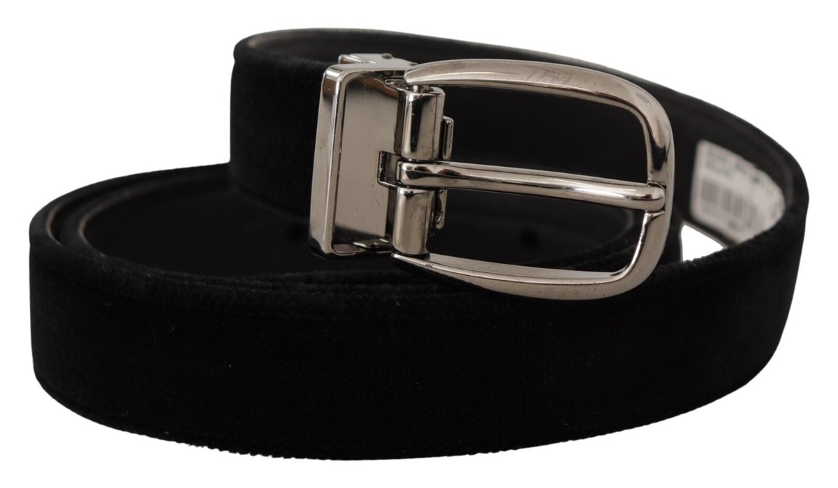【美品】D&G ブラック ベルト Dolce&Gabbana Men Leather Belt Black 32 Inches Luxury