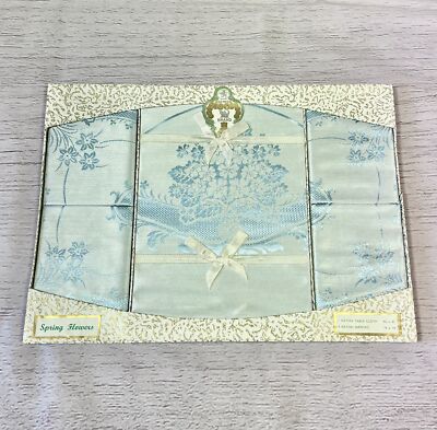 Vintage 'Frühlingsblumen' verpackt Tischdecke & Servietten Set, Retro Haushaltswaren