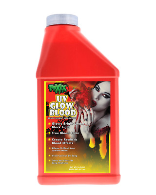 UV Glow Blood 16 Oz - TOXIX - Glows under BLACK LIGHT! Bright UV Glow Shake Well