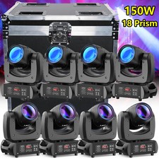 U King 150W 18 Prism 8 Gobo LED Beam Moving Head Light DMX DJ Spot Party w/Case