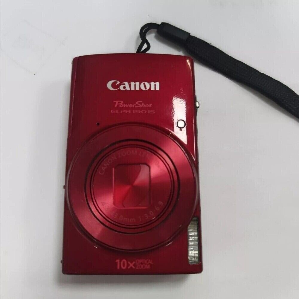 Canon PowerShot ELPH 190 Digital Camera IS 20MP Red 10x Optical