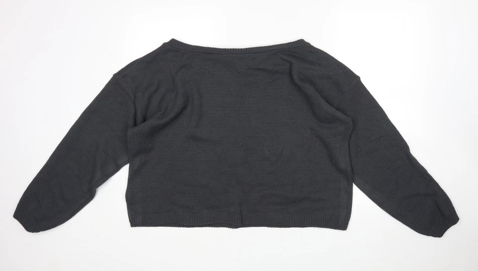 In the Style Womens Grey Round Neck Acrylic Blend Jumper Size 14 - Image 2 of 4