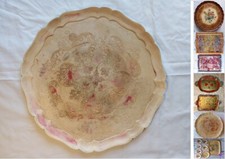 VASSOIO in LEGNO DECORATO e LACCATO , forma TONDA cm 43 e altri, vendita singola