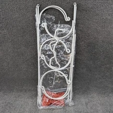 Wall Mount Metal Wire Towel Storage Rack White Shelf Organizer - 6 Rung