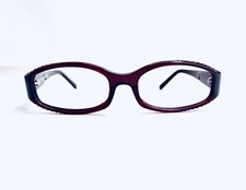 Prada Red Clear Rectangular Oval Eye Glasses Red Rubies Italy VPR08F 52 17 130