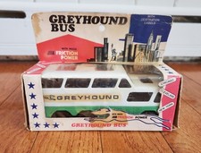 VINTAGE MEGO GREYHOUND COACH BUS 3 WITH MEGO FRICTION POWER IN ORIGINAL BOX