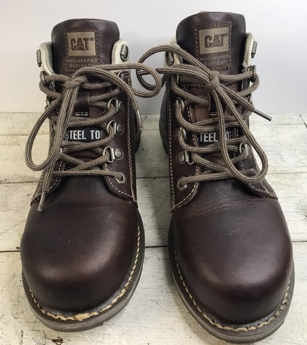 CAT Caterpillar Women's Steel Toe Safety Mid Ankle Work Boots 5.5 #P89674  EUC | eBay