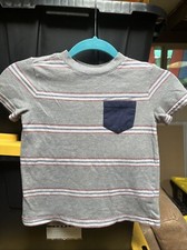Cat Jack Shirt Size Small 4/5 Youth Gray With Blue Pocket