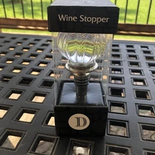 Cypress Home Monogrammed Crystal Wine Stopper “D”