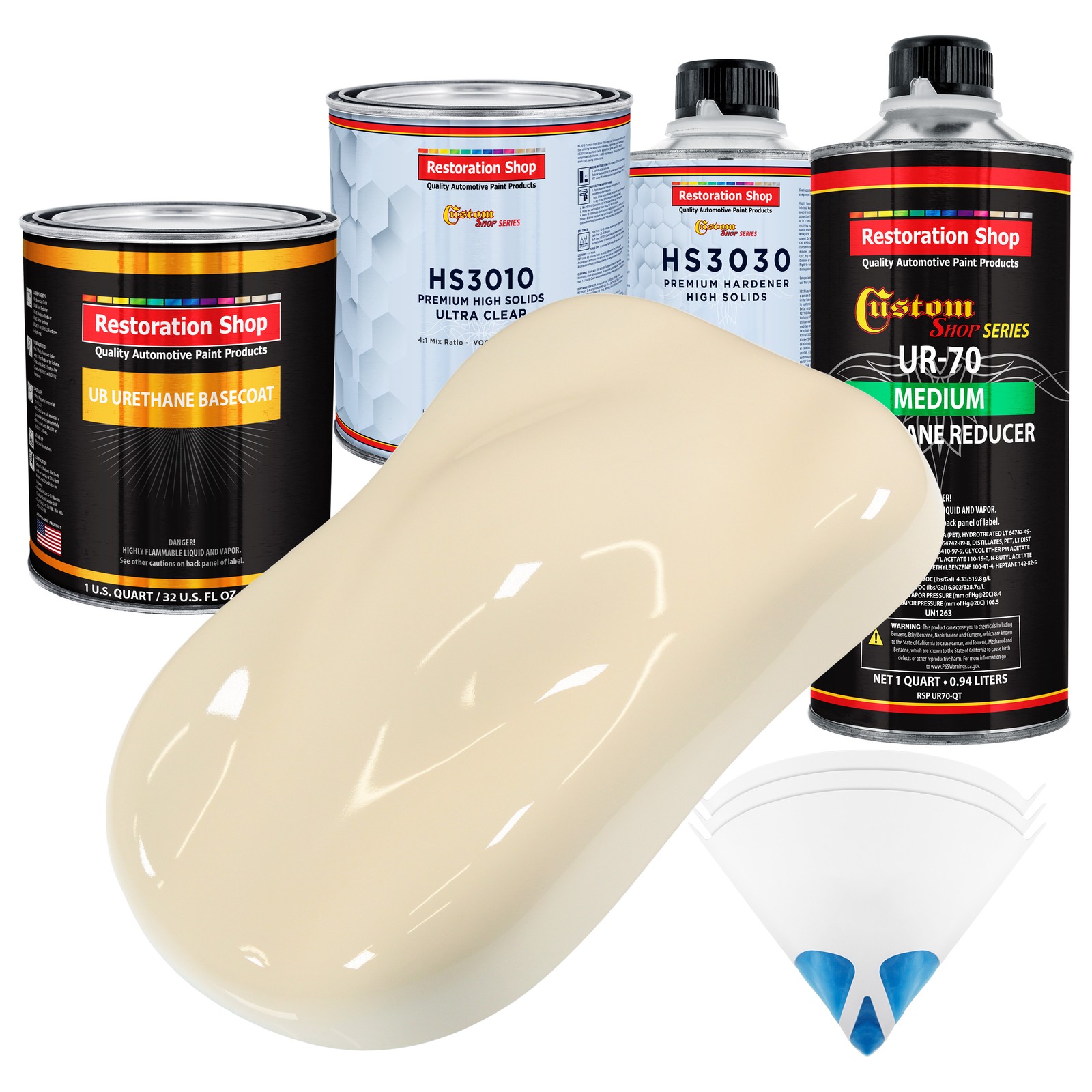 Wimbledon White Premium Urethane Basecoat Clearcoat Auto Paint Kit