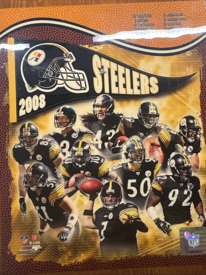 Vintage 2008 Pittsburgh Steelers Wall Hanging With Clock 15”x12” - Image 4 of 4