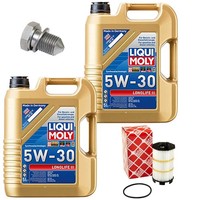 MotoröL Filter Set 5W-30 Liqui Moly 10 Liter + Schraube FüR Audi A8 Spyder 4.2