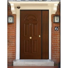 Porta Blindata Doppia Anta Portoncino da Esterno 2 Ante Portone Ingresso Noce