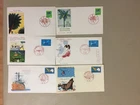 Six Japan fdc.Each two same stamps diff pictures