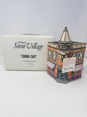 Department 56 Snow Village Corner Cafe 1988 Ceramic Boxed