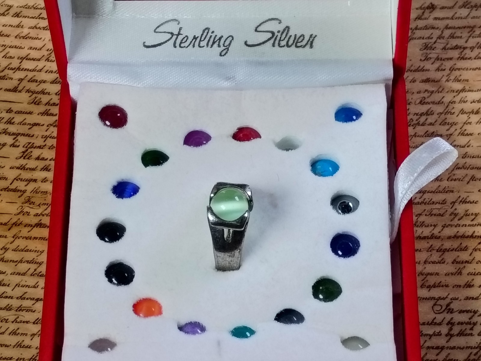 Sterling Silver Ring w/ Interchageable Legend Sto… - image 1