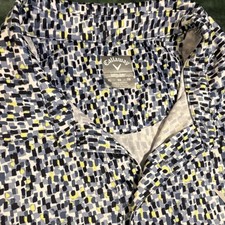 Callaway Opti-Dri Geometric Blue Polo Shirt XL Men's Short Sleeve Golf