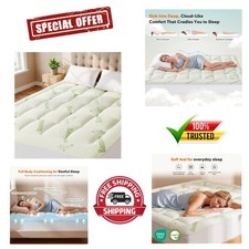 Bamboo Viscose Mattress Topper Full Size, Cooling Extra 3 Inch Thick Breathab...
