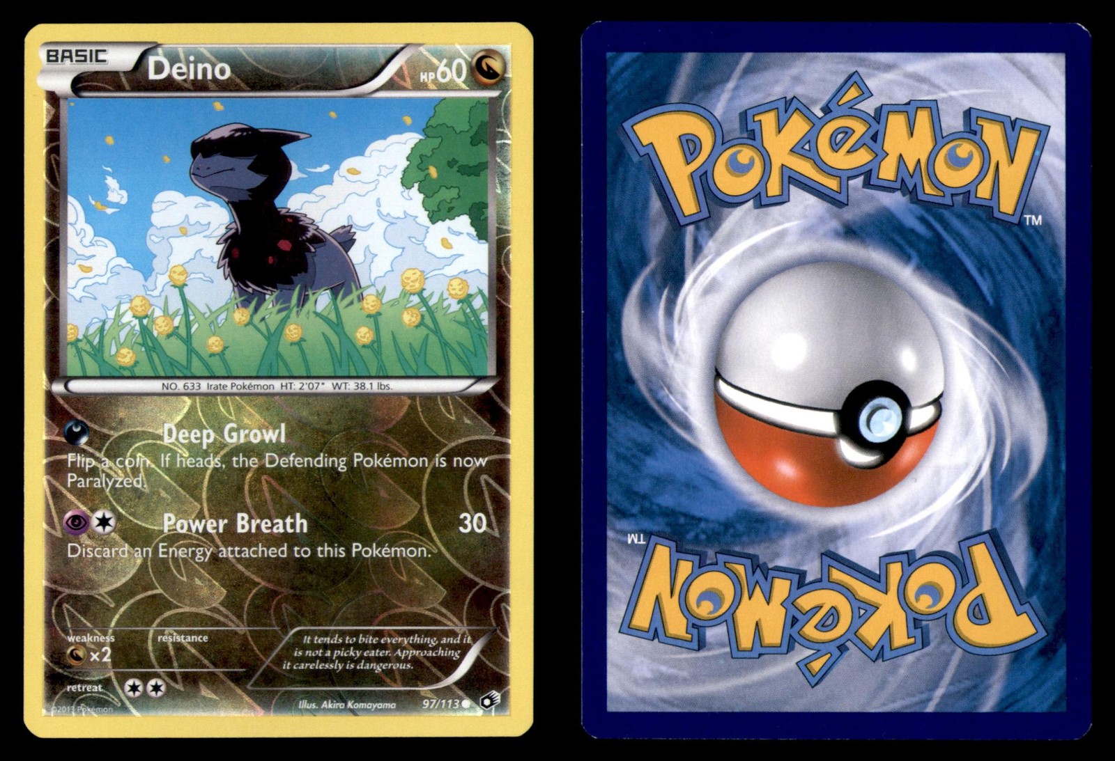 Pokemon Legendary Treasures Deino 97/113 Reverse Holo 2013 Common