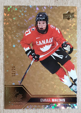 2022 Upper Deck Team Canada Women Gold Dots Foilboard Emma Maltais /25