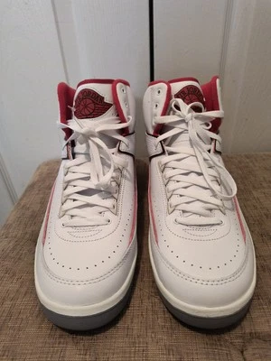 Nike Air Jordan 2 Retro Italy Origins White Fire Red Green Schuhe. Herren Größe 9,5 - Bild 1 von 4