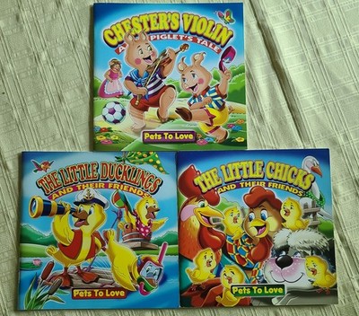 3 RARE - Chester's Violin, Little Ducking's, Little Chicks Pets To Love Booklets