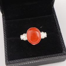 Carnelian Gemstone 925 Sterling Silver Ring Handmade Jewelry Ring For Gift