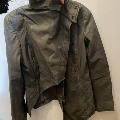 Preach Lederjacke XS s. 34-36 grün-grau 