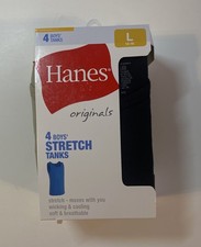 Boys Hanes Stretch Tanks 4 Pack Size Large