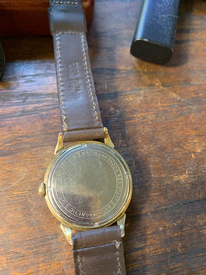 Reloj de cuerda manual vintage GRUEN 415 esfera Pie Pan suizo 1956 Foto 4 de 4