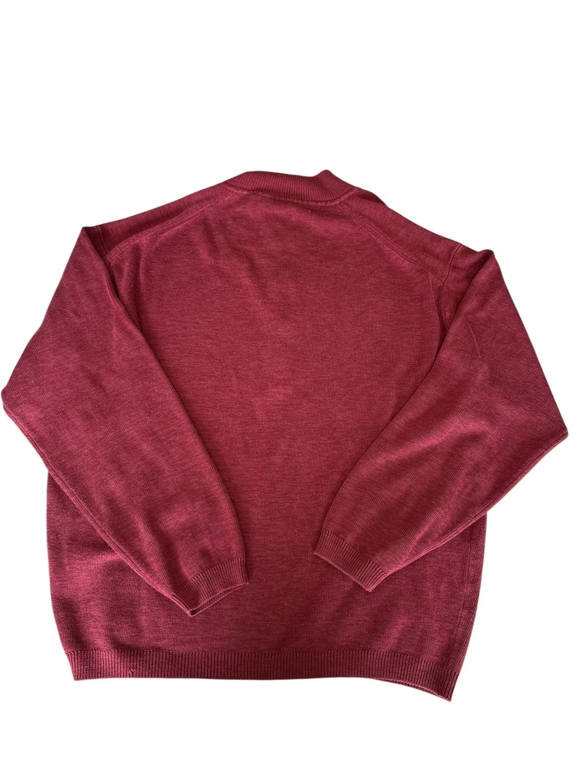 Tommy Bahama Sweater Men’s XL Red Pullover Quarter Zip Knit Silk/Cotton Blend