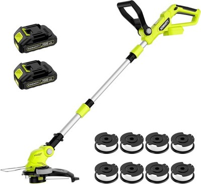 20V Electric Weed Wacker Cordless Edger Lawn Tool 2 X 2.0Ah Battery Powered Weed