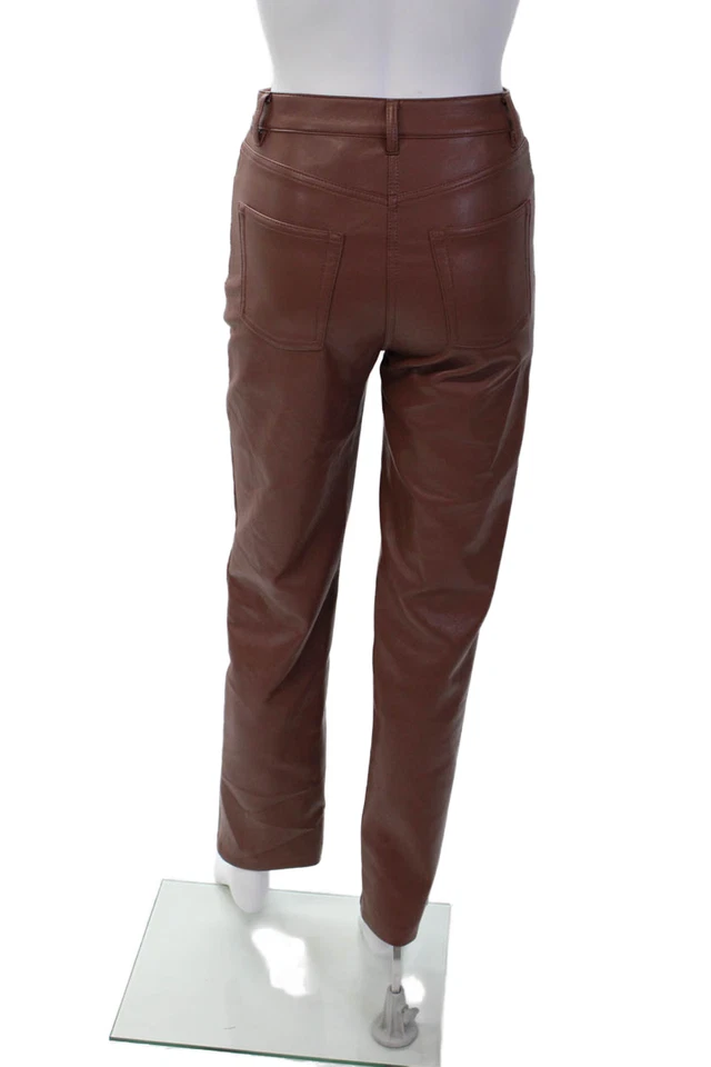 Wilfred Womens Textured Zip Button Lined Skinny Leg Dress Pants Brown Size 0 - Image 3 of 4