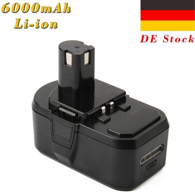 18V 6.0Ah Li-ion Akku für Ryobi P107 P108 BPP-1820 BPP-1817 BPL-1815 BPL-1820G