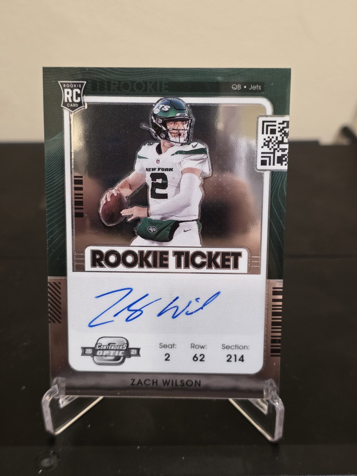 ZACH WILSON 2021 PANINI CONTENDERS #102 ROOKIE TICKET AUTO RC JETS